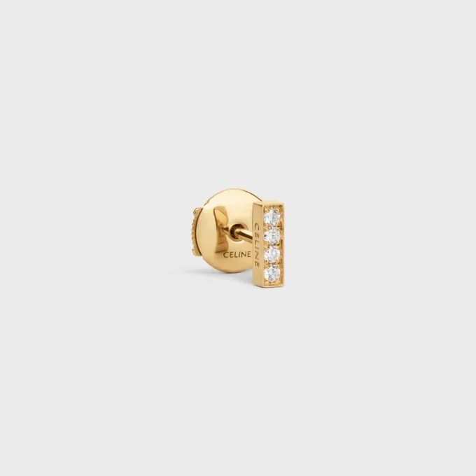 Celine Line Stud in Yellow Gold and Diamonds Celine Line Stud in Yellow Gold and Diamonds