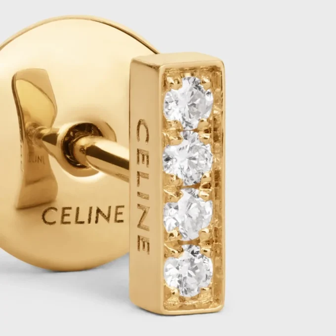 Celine Line Stud in Yellow Gold and Diamonds Celine Line Stud in Yellow Gold and Diamonds