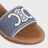 Celine Lympia Mule in Striped Textile with Triomphe
