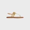 Celine Lympia Triomphe Thong in Laminated Calfskin