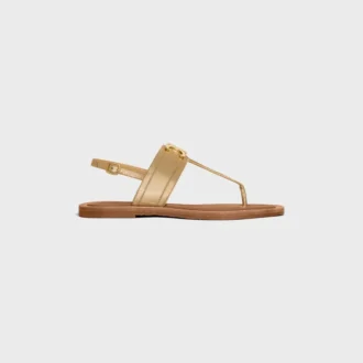Celine Lympia Triomphe Thong in Laminated Calfskin