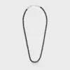 Celine Monochroms Beads Necklace in Onyx and Brass with Rhodium Finish Celine Monochroms Beads Necklace in Onyx and Brass with Rhodium Finish
