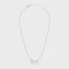 Celine Monochroms Necklace in Glass Pearls and Brass with Rhodium Finish Celine Monochroms Necklace in Glass Pearls and Brass with Rhodium Finish