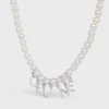 Celine Monochroms Necklace in Glass Pearls and Brass with Rhodium Finish Celine Monochroms Necklace in Glass Pearls and Brass with Rhodium Finish