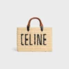 Celine Paris Panier  in Raffia and Calfskin