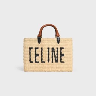 Celine Paris Panier in Raffia and Calfskin Celine Paris Panier in Raffia and Calfskin