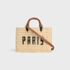 Celine Paris Panier  in Raffia and Calfskin