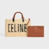 Celine Paris Panier  in Raffia and Calfskin