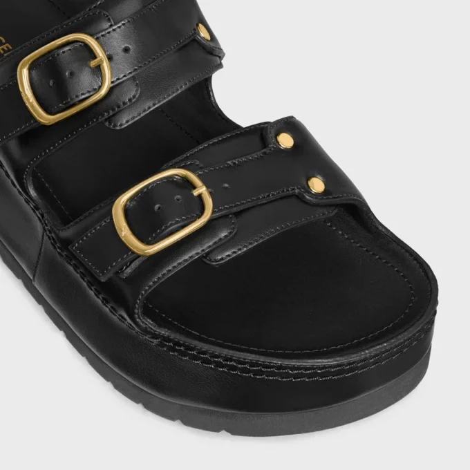 Celine Polly Wedge Mule in Calfskin