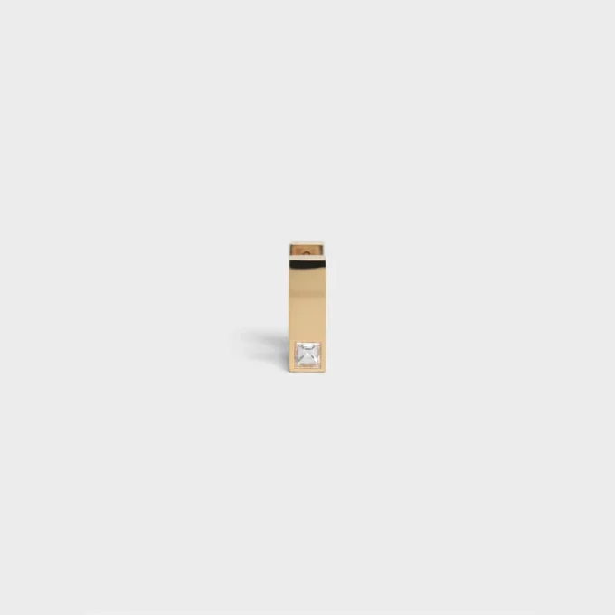 Celine Sentimental Square Earring in Yellow Gold and Diamond Celine Sentimental Square Earring in Yellow Gold and Diamond