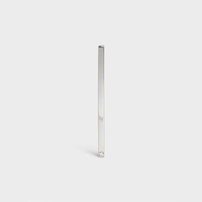 Celine Sentimental Straight Earring in White Gold and Diamond Celine Sentimental Straight Earring in White Gold and Diamond