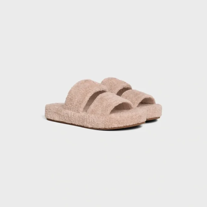 Celine Slides Triomphe in Sponge Fabric