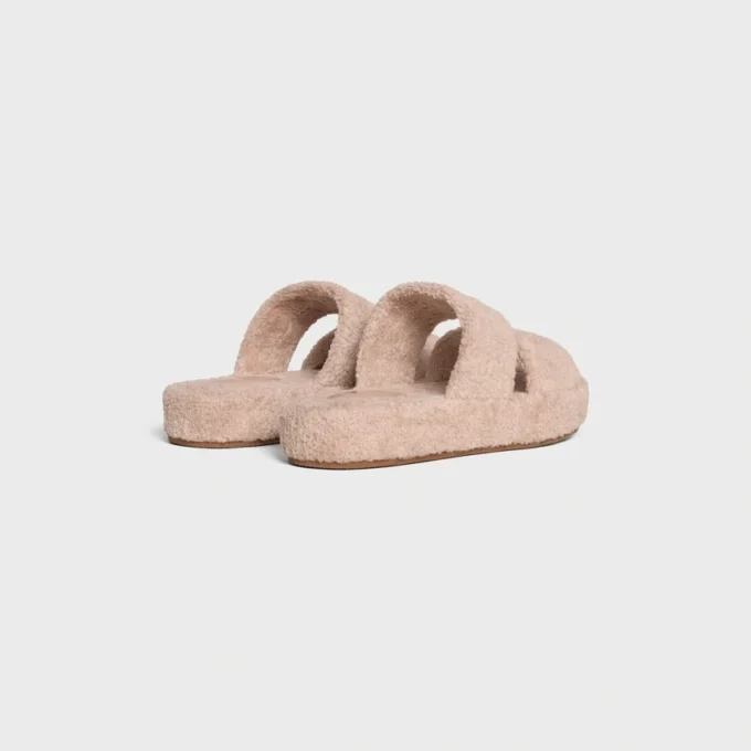 Celine Slides Triomphe in Sponge Fabric