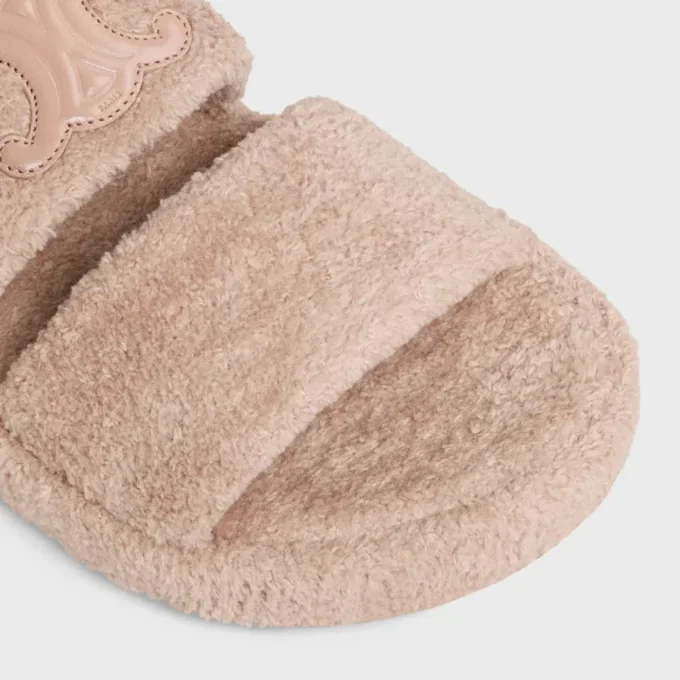 Celine Slides Triomphe in Sponge Fabric