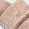 Celine Slides Triomphe in Sponge Fabric