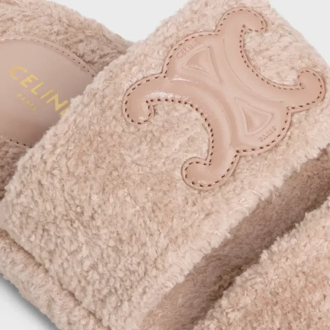 Celine Slides Triomphe in Sponge Fabric
