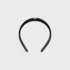 Celine Stamped Headband in Calfskin, Polyester and Brass with Rhodium Finish