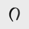 Celine Stamped Headband in Calfskin, Polyester and Brass with Rhodium Finish