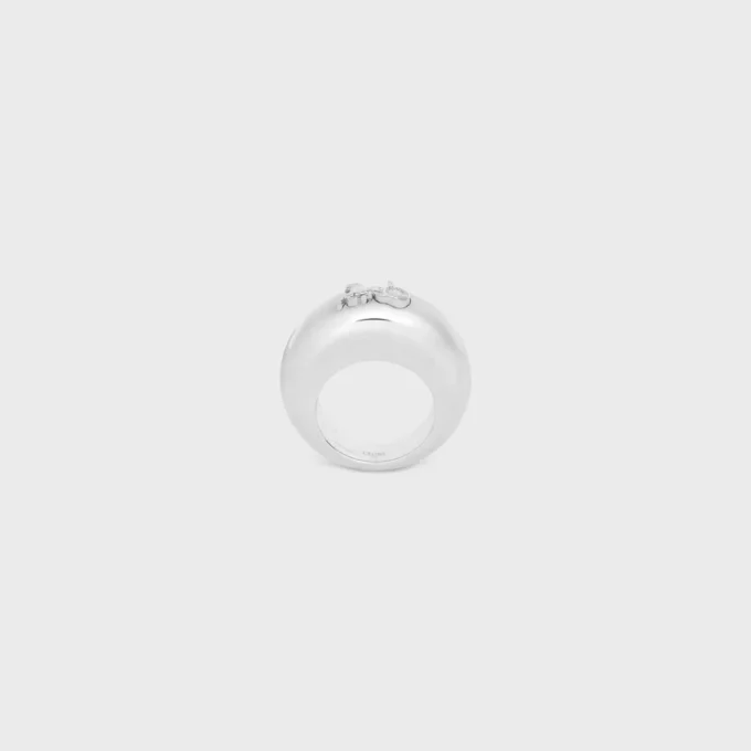 Celine Sulky Ring in Brass with Rhodium Finish