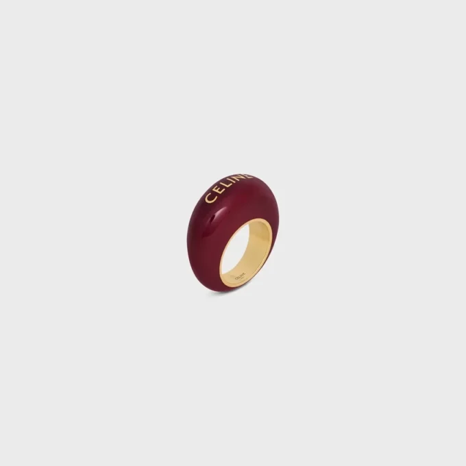 Celine Sulky Ring in Enamel and Brass with Gold Finish