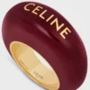 Celine Sulky Ring in Enamel and Brass with Gold Finish