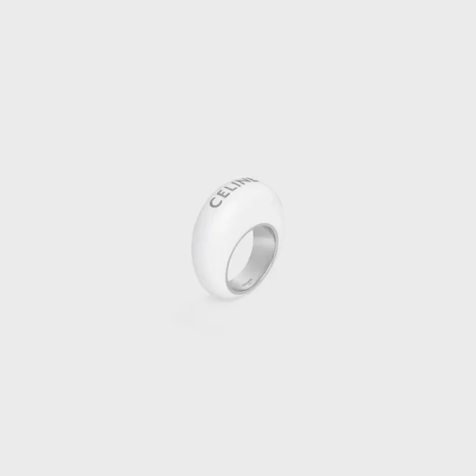 Celine Sulky Ring in Enamel and Brass with Rhodium Finish