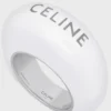 Celine Sulky Ring in Enamel and Brass with Rhodium Finish