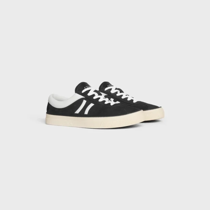 Celine Sunset Low Lace-Up Sneaker in Suede Calfskin and Calfskin Celine Sunset Low Lace-Up Sneaker in Suede Calfskin and Calfskin