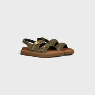 Celine – Tippi Triomphe Sandal in Suede Calfskin