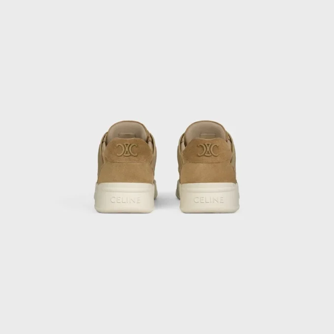 Celine Trainer Ct-09 Low Lace-Up Sneaker in Suede Calfskin and Mesh