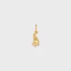 Charms Elephant on Pearl in Brass with Gold Finish and Resin Pearl