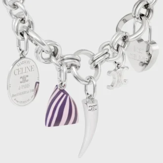 Charms Heart Padlock in Brass with Rhodium Finish