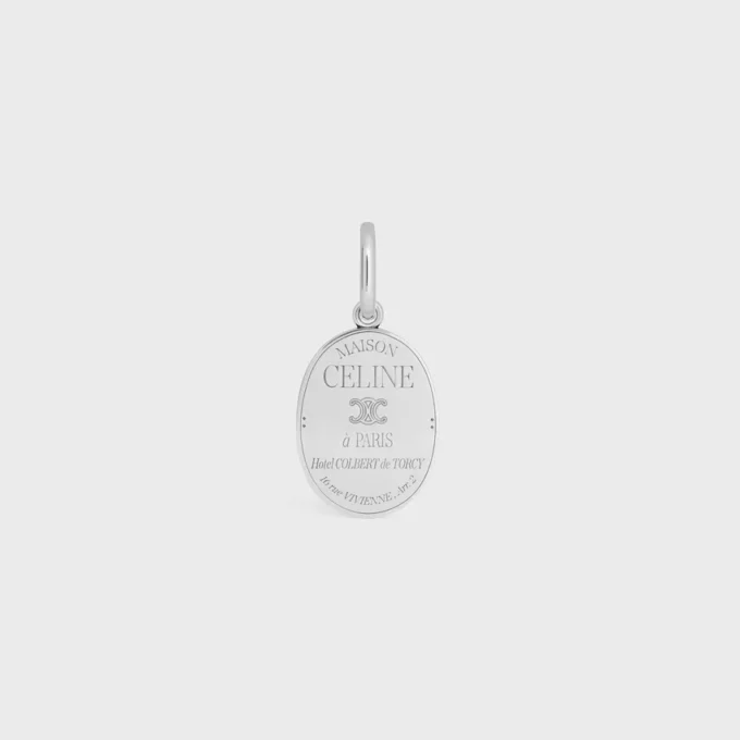 Charms Maison Celine Medal in Brass with Rhodium Finish Charms Maison Celine Medal in Brass with Rhodium Finish