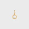 Charms Pearl in Resin Pearl and Brass with Gold Finish
