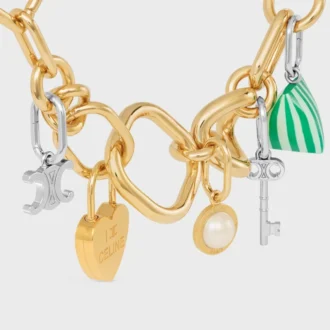 Charms Pearl in Resin Pearl and Brass with Gold Finish