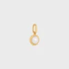Charms Pearl in Resin Pearl and Brass with Gold Finish