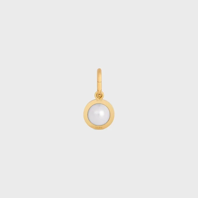 Charms Pearl in Resin Pearl and Brass with Gold Finish