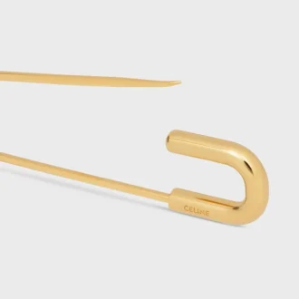 Charms Safety Pin Brooch in Brass with Gold Finish