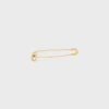 Charms Safety Pin Brooch in Brass with Gold Finish