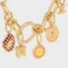 Charms Sulky Medal in Enamel Ans Brass with Gold Finish