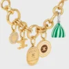 Celine Charms Heritage Chunky Bracelet in Brass with Gold Finish
