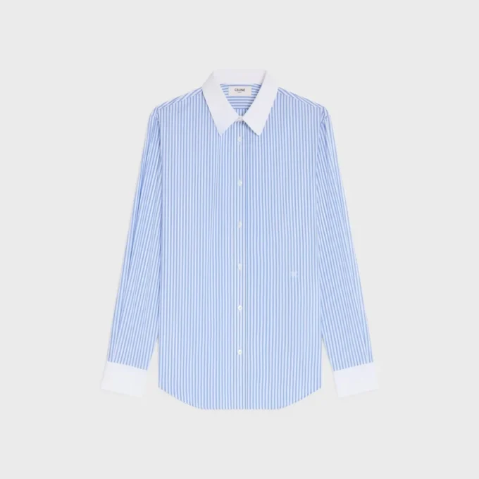 Classic Shirt in Striped Cotton Poplin Classic Shirt in Striped Cotton Poplin