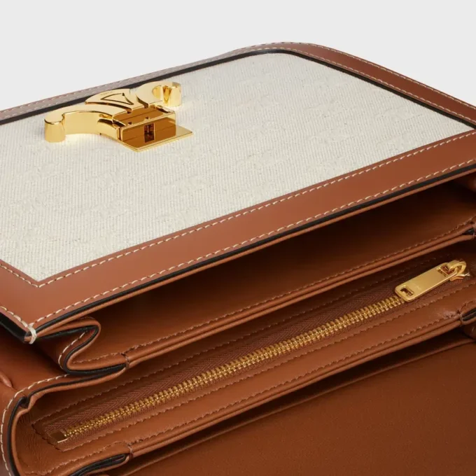 Classique Triomphe Bag in Textile with Triomphe All-Over and Calfskin Classique Triomphe Bag in Textile with Triomphe All-Over and Calfskin