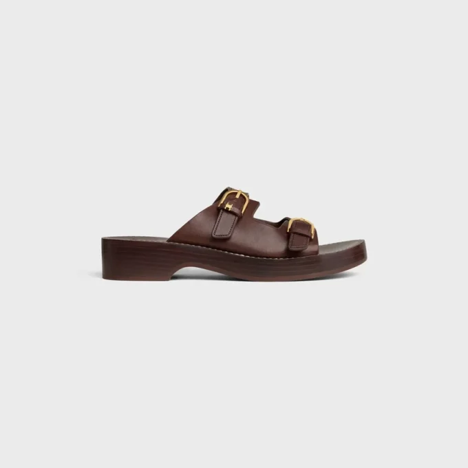 Cleo – Double Strap Sandal in Calfskin – Vegetal Tanning