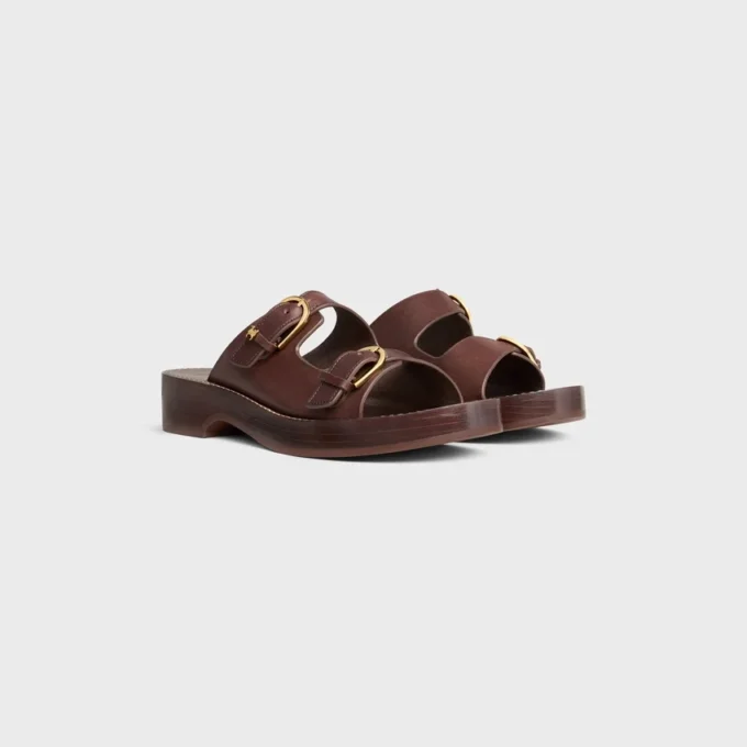 Cleo – Double Strap Sandal in Calfskin – Vegetal Tanning