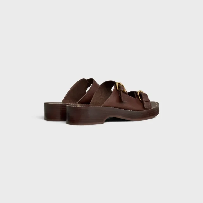 Cleo – Double Strap Sandal in Calfskin – Vegetal Tanning