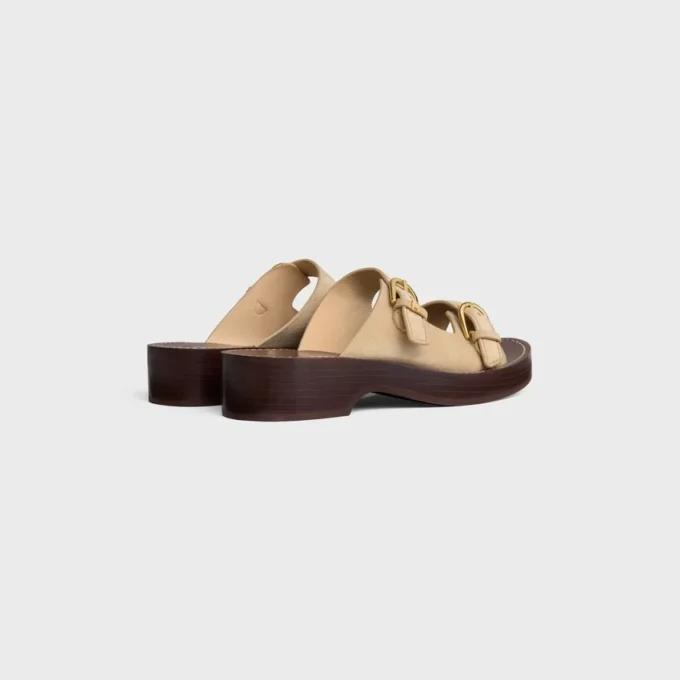 Cleo – Double Strap Sandal in Suede Calfskin