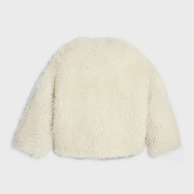 Coat in Fluffy Wool