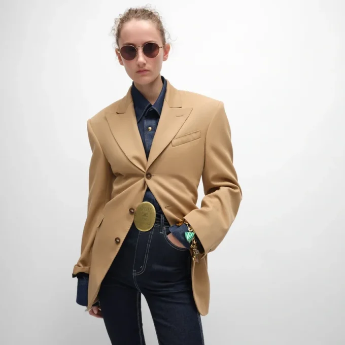 Colonne Jacket in Diagonal Wool