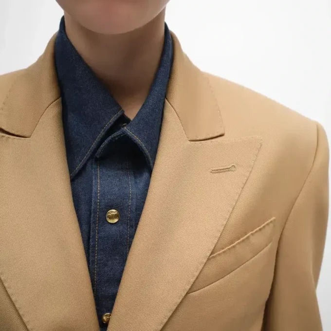 Colonne Jacket in Diagonal Wool